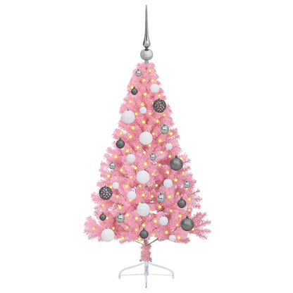 Albero di Natale artificiale con luci integrate Rosa 120 cm PVC