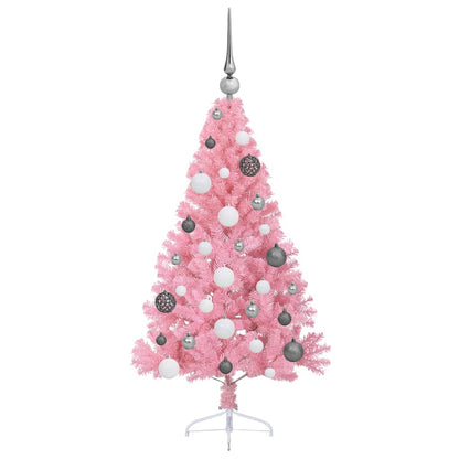 Albero di Natale artificiale con luci integrate Rosa 120 cm PVC