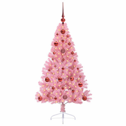 Albero di Natale artificiale con luci integrate Rosa 120 cm PVC