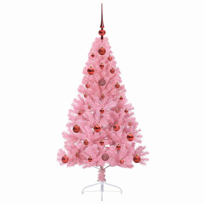 Albero di Natale artificiale con luci integrate Rosa 120 cm PVC