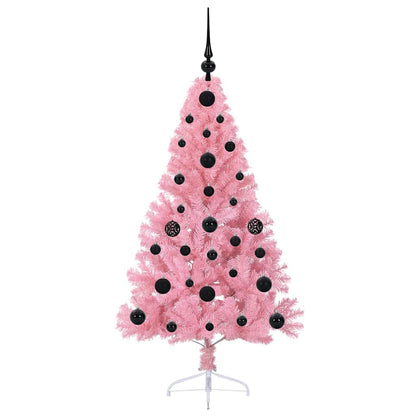 Albero di Natale artificiale con luci integrate Rosa 120 cm PVC