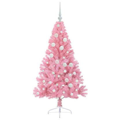 Albero di Natale artificiale con luci integrate Rosa 120 cm PVC