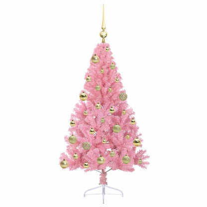 Albero di Natale artificiale con luci integrate Rosa 120 cm PVC
