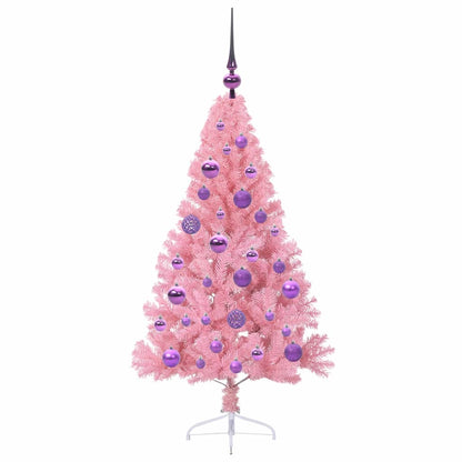 Albero di Natale artificiale con luci integrate Rosa 120 cm PVC