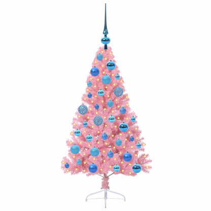 Albero di Natale artificiale con luci integrate Rosa 120 cm PVC