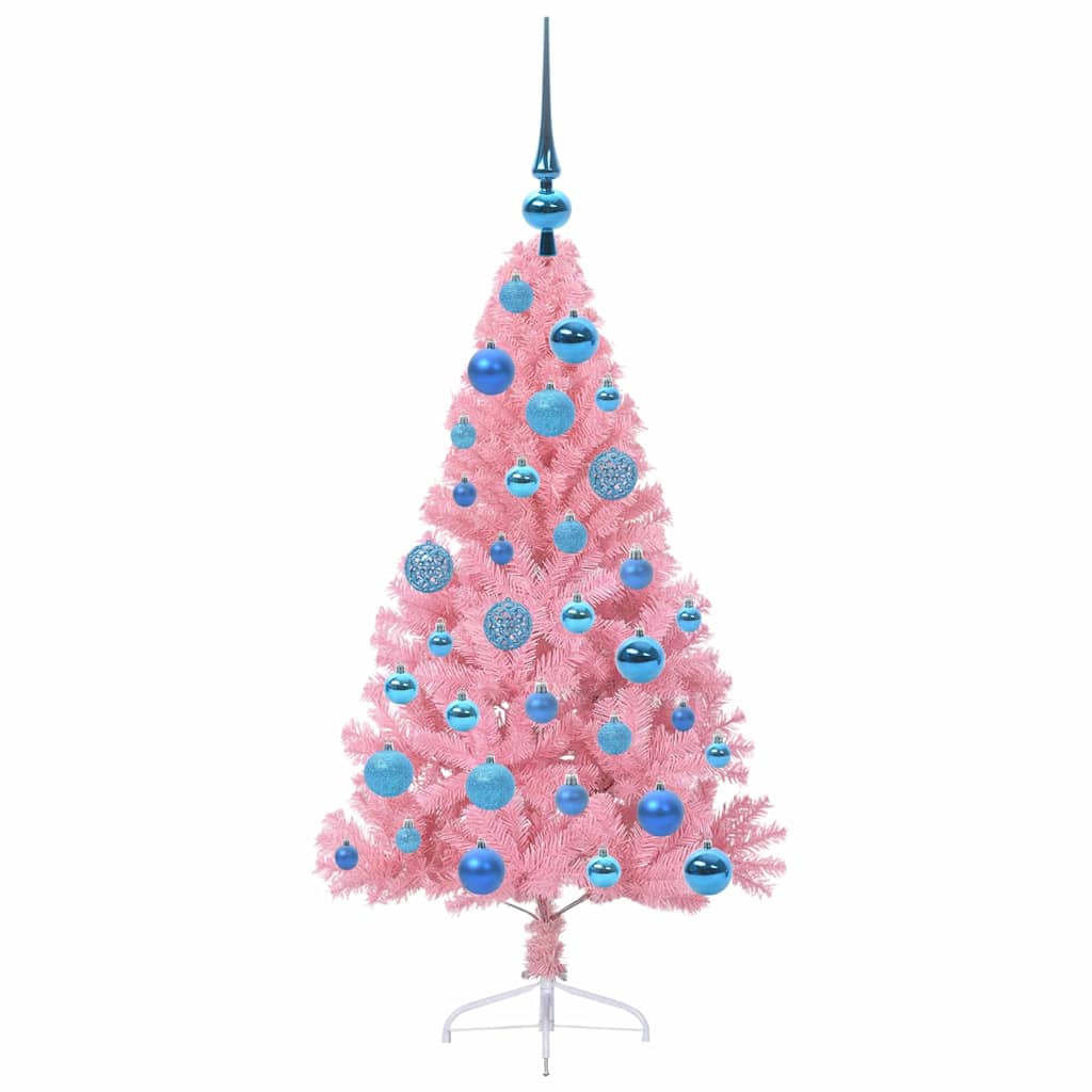Albero di Natale artificiale con luci integrate Rosa 120 cm PVC