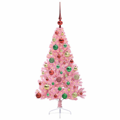 Albero di Natale artificiale con luci integrate Rosa 120 cm PVC