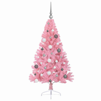 Albero di Natale artificiale con luci integrate Rosa 150 cm PVC