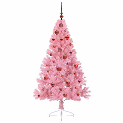 Albero di Natale artificiale con luci integrate Rosa 150 cm PVC