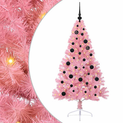 Albero di Natale artificiale con luci integrate Rosa 150 cm PVC