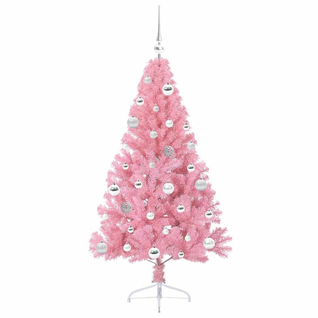 Albero di Natale artificiale con luci integrate Rosa 150 cm PVC