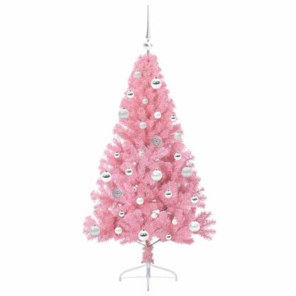 Albero di Natale artificiale con luci integrate Rosa 150 cm PVC