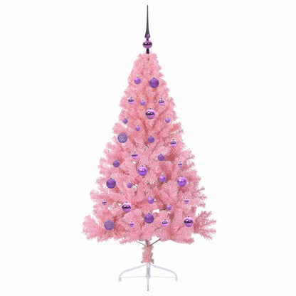 Albero di Natale artificiale con luci integrate Rosa 150 cm PVC
