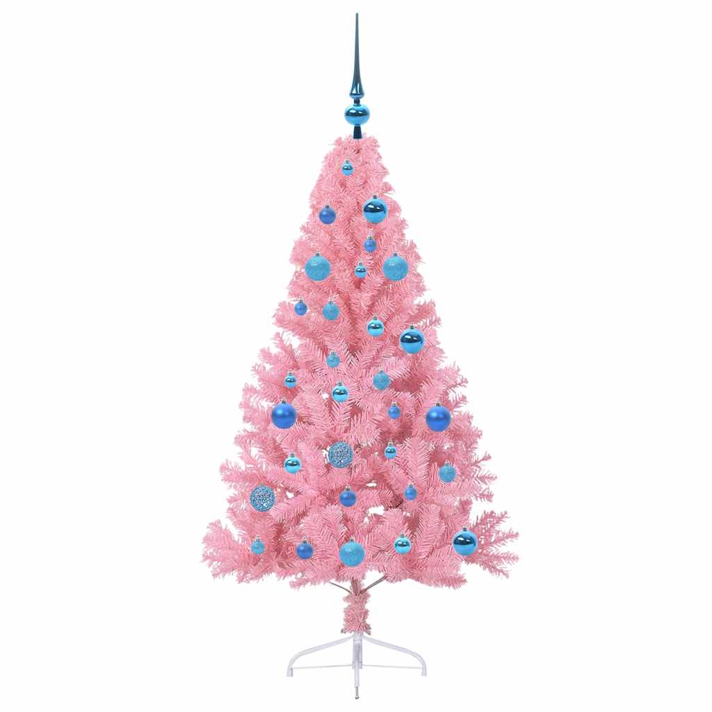 Albero di Natale artificiale con luci integrate Rosa 150 cm PVC