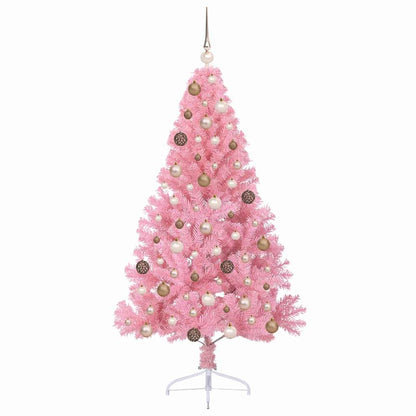 Albero di Natale artificiale con luci integrate Rosa 180 cm PVC