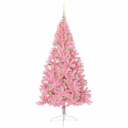 Albero di Natale artificiale con luci integrate Rosa 180 cm PVC