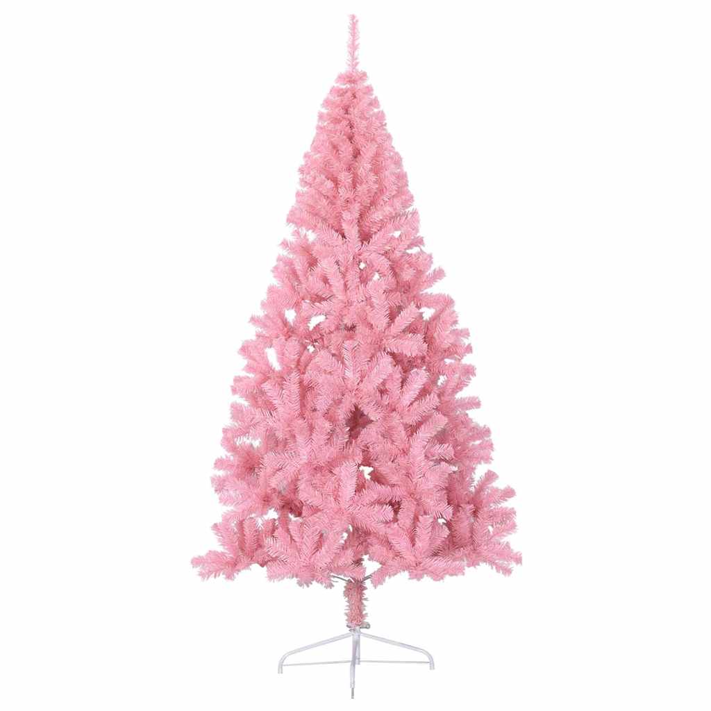 Albero di Natale artificiale con luci integrate Rosa 180 cm PVC