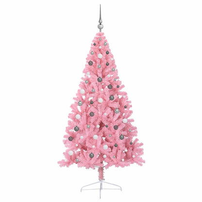 Albero di Natale artificiale con luci integrate Rosa 210 cm PVC