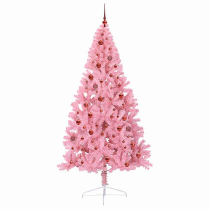 Albero di Natale artificiale con luci integrate Rosa 210 cm PVC