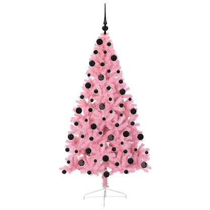 Albero di Natale artificiale con luci integrate Rosa 210 cm PVC