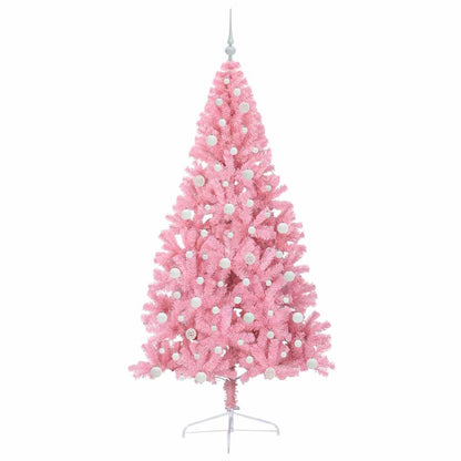Albero di Natale artificiale con luci integrate Rosa 210 cm PVC