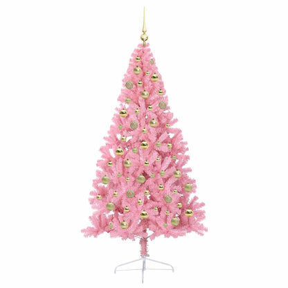 Albero di Natale artificiale con luci integrate Rosa 210 cm PVC