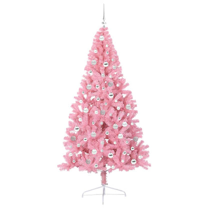 Albero di Natale artificiale con luci integrate Rosa 210 cm PVC