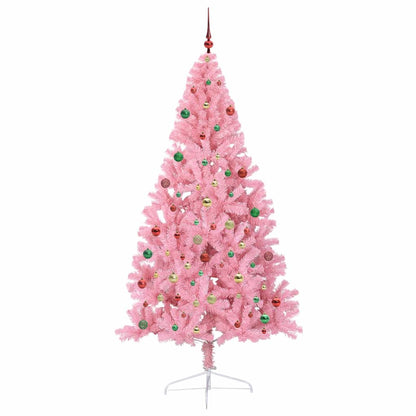 Albero di Natale artificiale con luci integrate Rosa 210 cm PVC