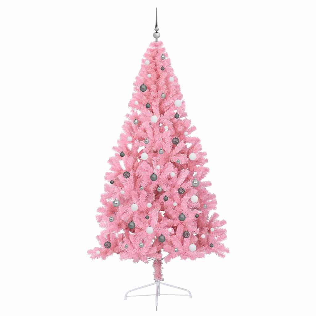 Albero di Natale artificiale con luci integrate Rosa 240 cm PVC