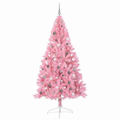 Albero di Natale artificiale con luci integrate Rosa 240 cm PVC