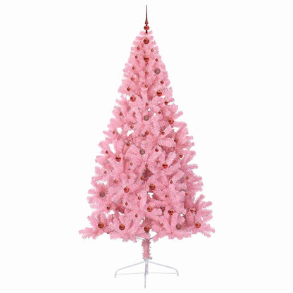 Albero di Natale artificiale con luci integrate Rosa 240 cm PVC