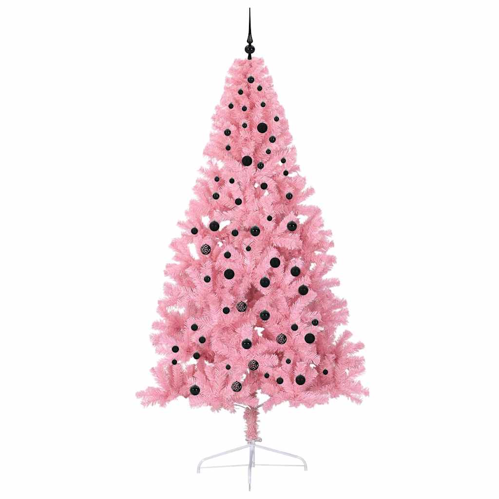 Albero di Natale artificiale con luci integrate Rosa 240 cm PVC