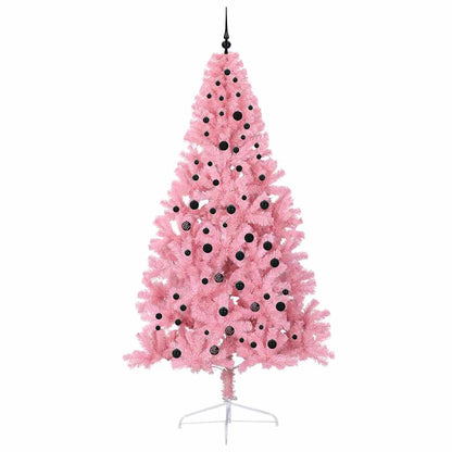 Albero di Natale artificiale con luci integrate Rosa 240 cm PVC