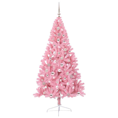Albero di Natale artificiale con luci integrate Rosa 240 cm PVC