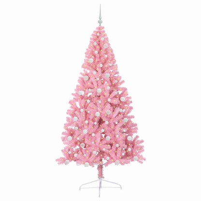 Albero di Natale artificiale con luci integrate Rosa 240 cm PVC