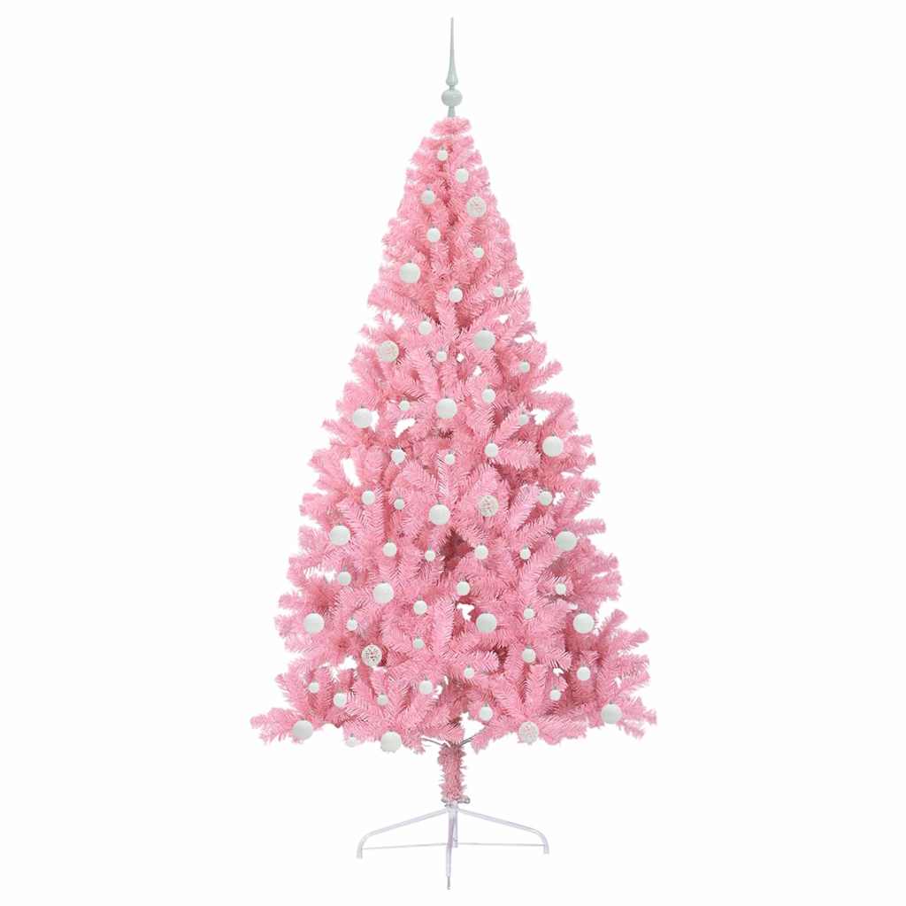 Albero di Natale artificiale con luci integrate Rosa 240 cm PVC