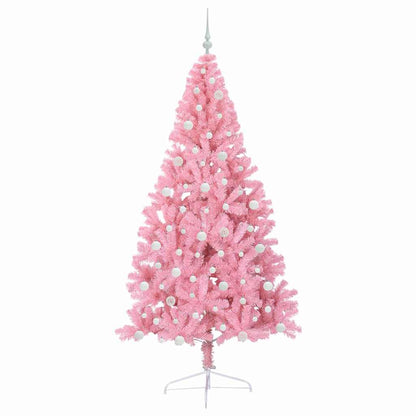 Albero di Natale artificiale con luci integrate Rosa 240 cm PVC