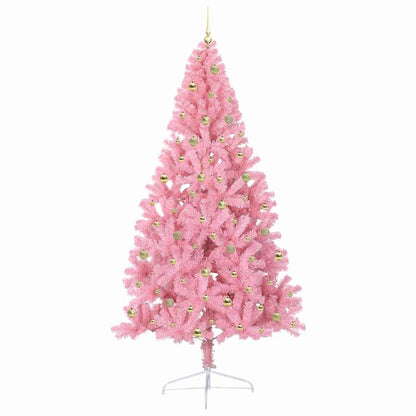 Albero di Natale artificiale con luci integrate Rosa 240 cm PVC