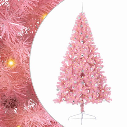 Albero di Natale artificiale con luci integrate Rosa 240 cm PVC