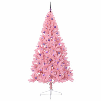 Albero di Natale artificiale con luci integrate Rosa 240 cm PVC