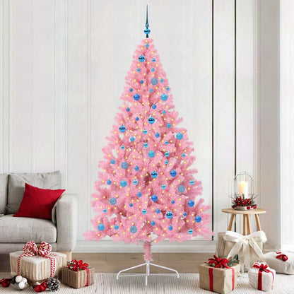 Albero di Natale artificiale con luci integrate Rosa 240 cm PVC