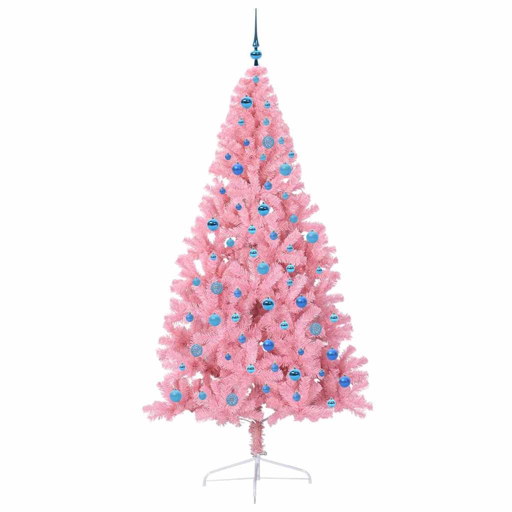 Albero di Natale artificiale con luci integrate Rosa 240 cm PVC