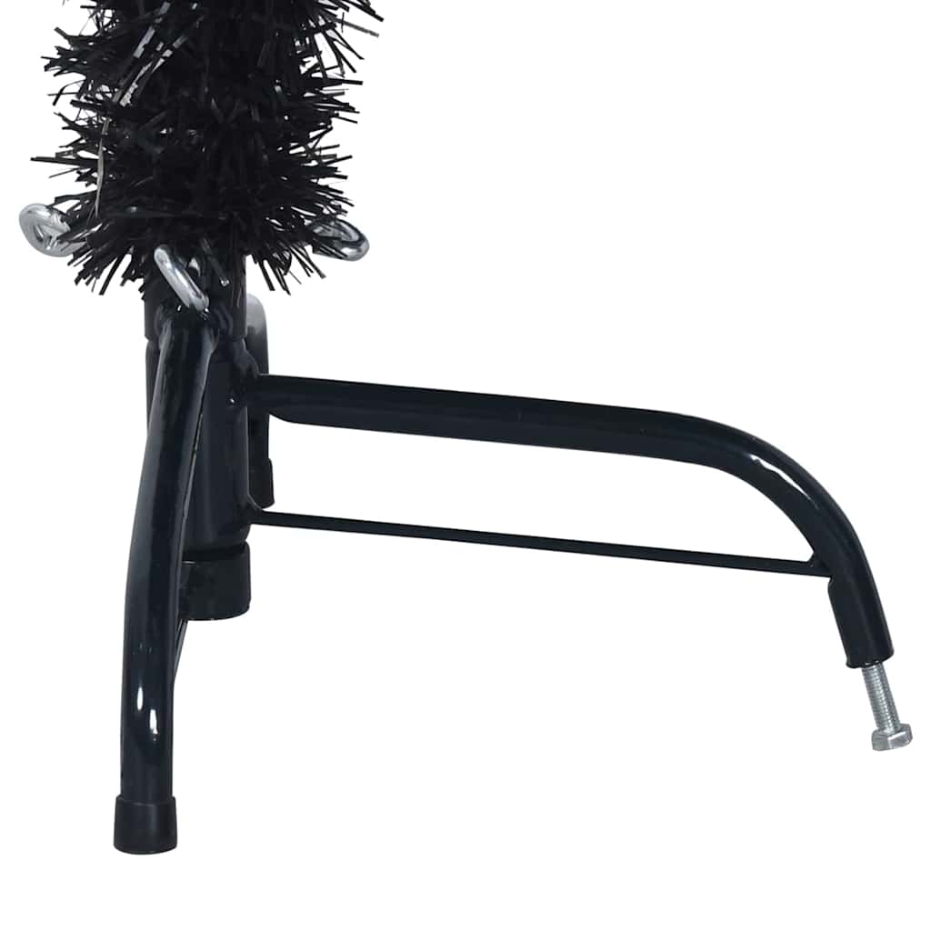 Albero di Natale artificiale con luci integrate Nero 120 cm PVC