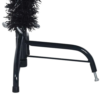 Albero di Natale artificiale con luci integrate Nero 120 cm PVC