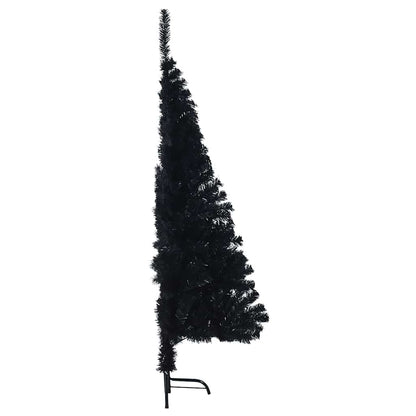 Albero di Natale artificiale con luci integrate Nero 120 cm PVC