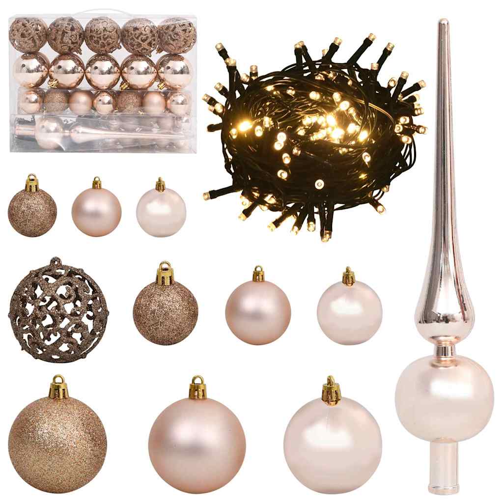 Albero di Natale artificiale con luci integrate Nero 150 cm PVC