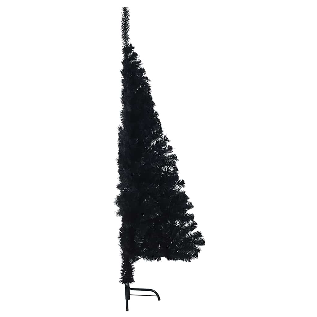Albero di Natale artificiale con luci integrate Nero 150 cm PVC