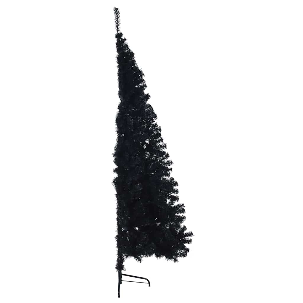 Albero di Natale artificiale con luci integrate Nero 180 cm PVC