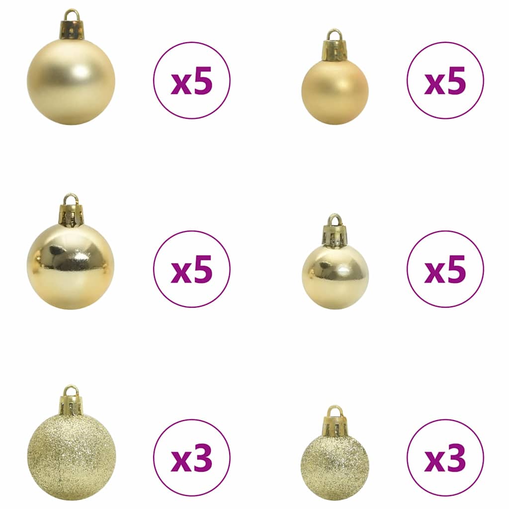 Albero di Natale artificiale con luci integrate Nero 180 cm PVC