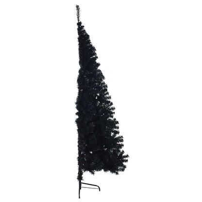 Albero di Natale artificiale con luci integrate Nero 210 cm PVC